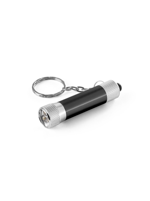 hi!™ RE-LERGAN Aluminum (92% recycled) keychain with 3-light LED flashlight