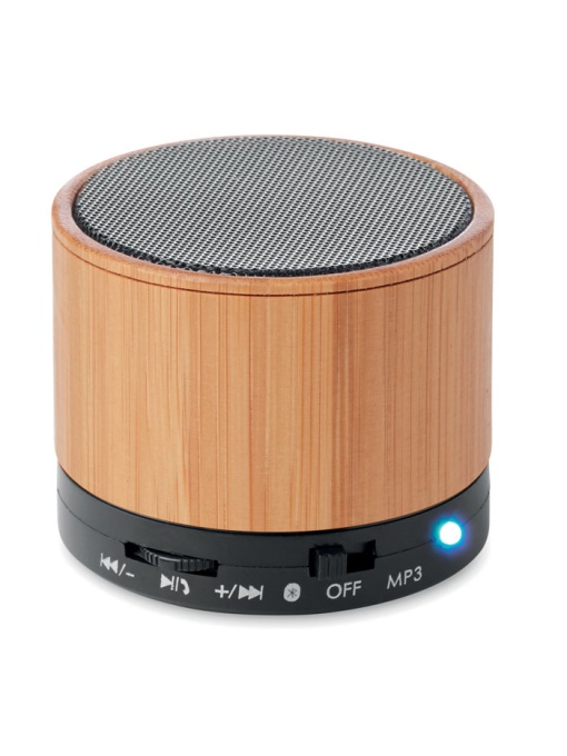 MO™ Round bamboo – Round bamboo wireless speaker