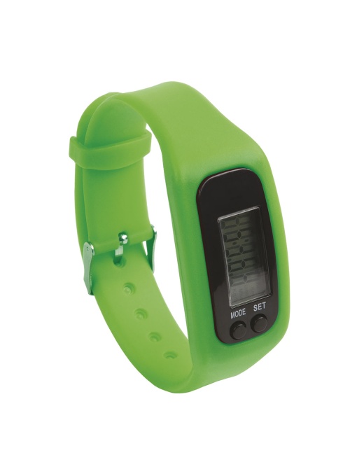 ON™ Activity tracker: pedometer, calories burned, distance travelled, watch. Rubber bracelet