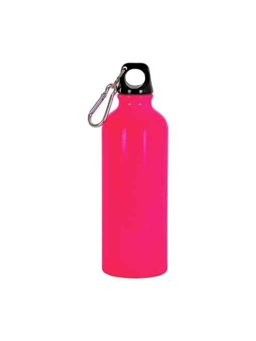 ON™ Aluminium water bottle (500 ml) with plastic lid and snap hook (22 cm tall)