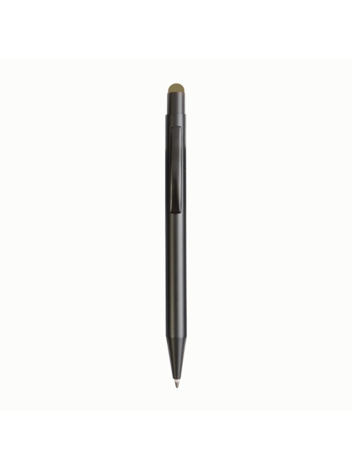 ON™ Aluminum push button ball pen with colored touch screen and laser engraved logo