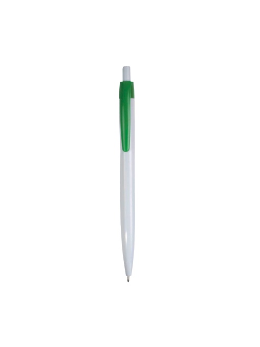 ON™ Plastic snap pen with white barrel and coloured clip