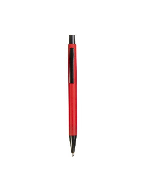 ON™ Plastic push botton pen with rubber and metal clip