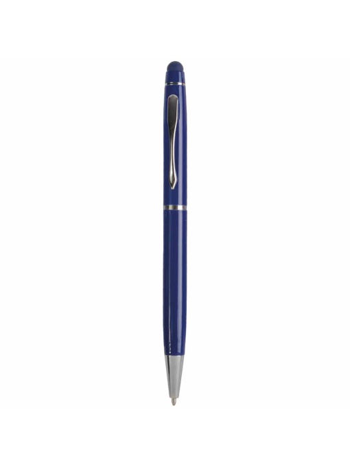 ON™ Metal coloured twist pen with matching touchscreen rubber tip