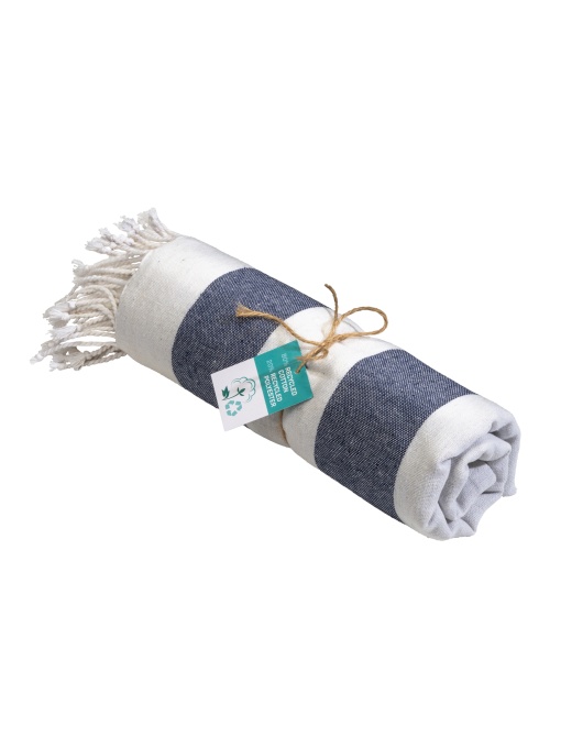 ON™ Recycled cotton fringed beach towel, size 90x170 cm
