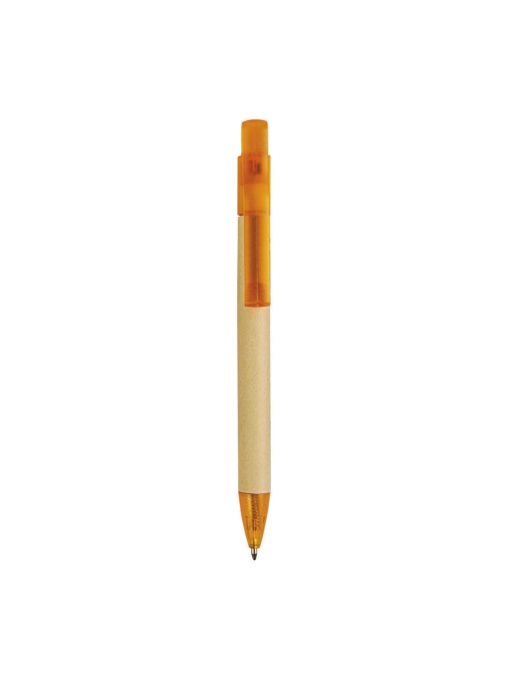 ON™ Push button ball pen with recycled carton barrel and plastic fittings