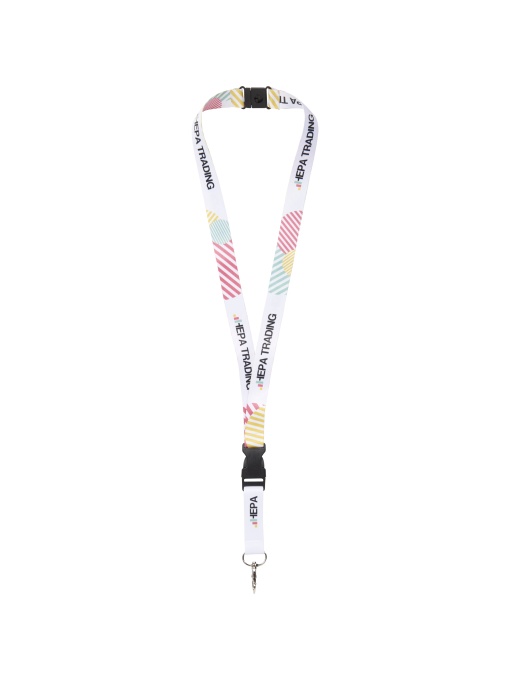 PF™ Balta lanyard pentru sublimare cu sistem de siguranță detașabil și cataramă