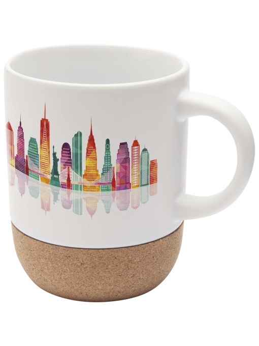PF™ Billie cană ceramică sublimabilă 300 ml cu detalii din plută - Img 1