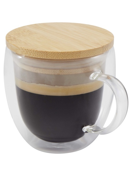 PF™ Lenora cană din sticlă 250 ml cu capac din bambus