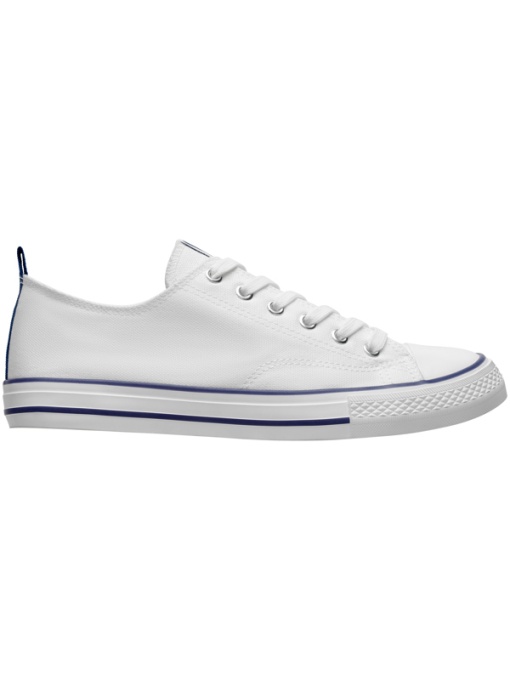 RO™ BILES | Pantofi sport canvas clasici cu talpă albă și dungi colorate | 100 % bumbac canvas | –