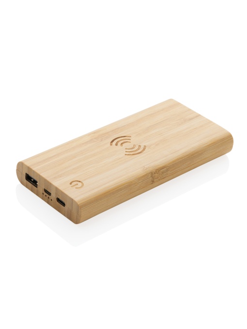 XD™ Bamboo 8.000 mAh 5W wireless powerbank