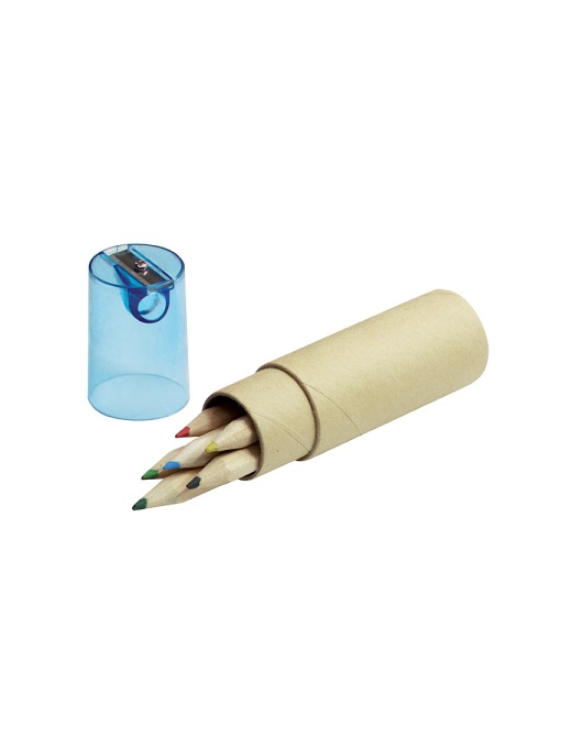 BLUE C™ Creioane colorate 6 buc. cu ascuțitoare FARVE
