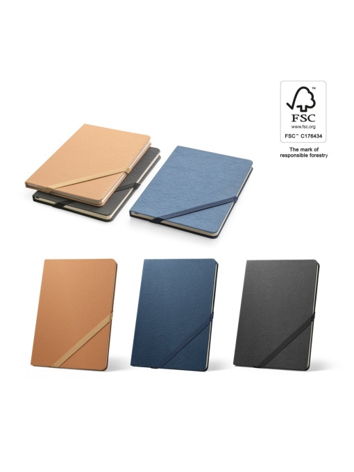 hi!™ HUXLEY Blocnotes A5, realizat din hârtie rezistentă la apă, cu pagini liniate realizate dintr-un material certificat FSC™ și alte materiale controlate - Img 1