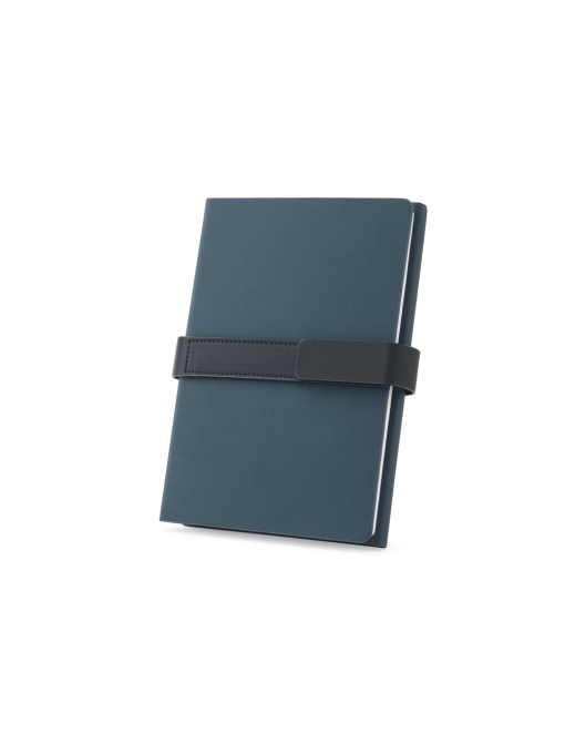 hi!™ SANDERSON. Bloc de notițe A5 din PU (50% reciclat) cu două blocuri: pagini aliniate și pagini simple