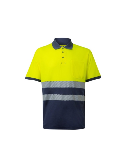 hi!™ VL ACHELOUS Tricou polo piqué bicolor (150g/m²) cu mâneci scurte, din bumbac (55%) și poliester (45%)