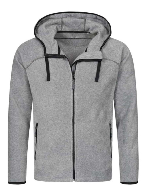 Jachetă fleece cu glugă pentru bărbați