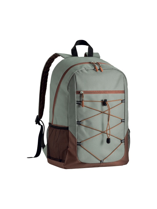 ON™ 600D polyester 4-pocket backpack (two mesh side pockets). Padded straps and back