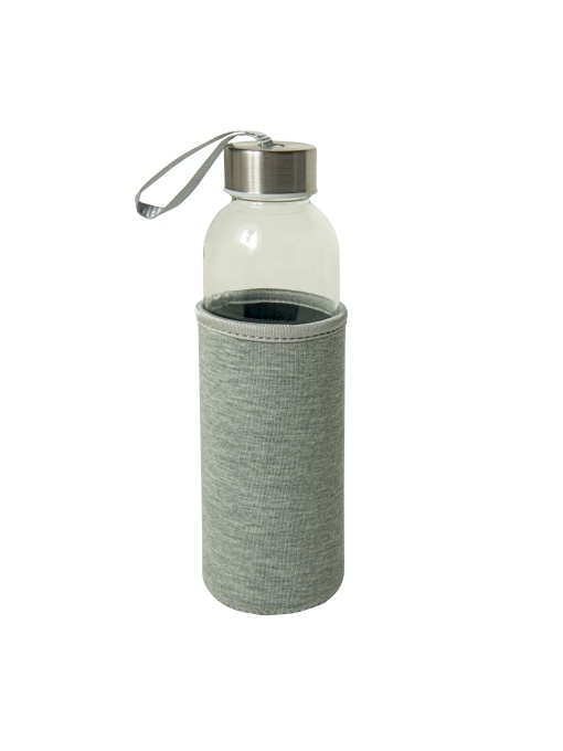 ON™ Glass bottle with stainless steel lid and neoprene pouch (500 ml)