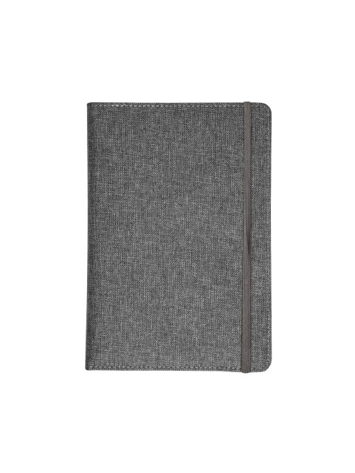 ON™ Notebook cu copertă din R-PET și elastic, 50 de file dictando albe