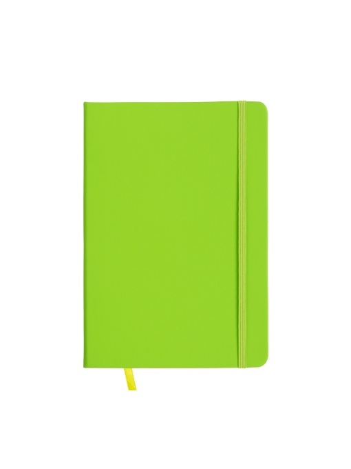 ON™ Notebook din PU cu elastic colorat, foi dictando (80 pagini), culoare ivoire, semn de carte satinat