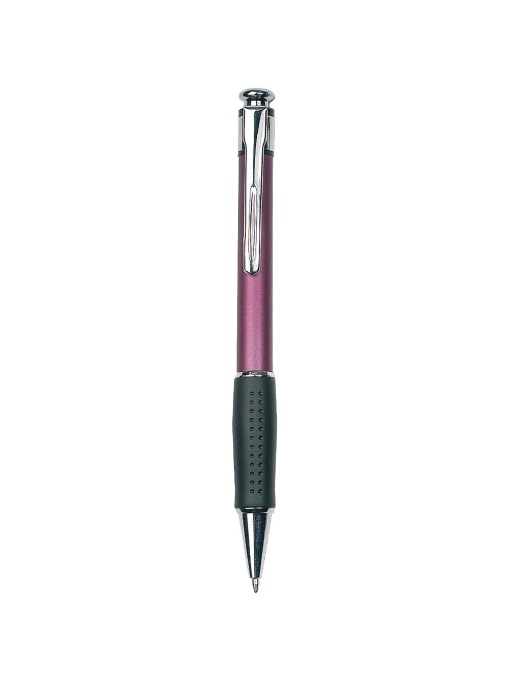 ON™ Plastic snap pen with metal clip and rubberised grip