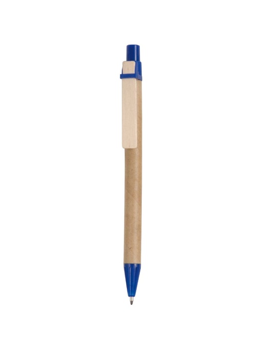 ON™ Recycled paper snap pen, coloured PP and wheat straw details, wooden clip
