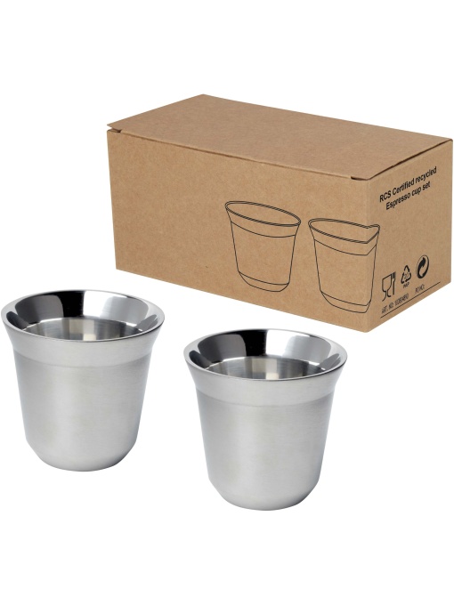 PF™ Duo set cești espresso 80 ml din oțel inoxidabil certificat RCS