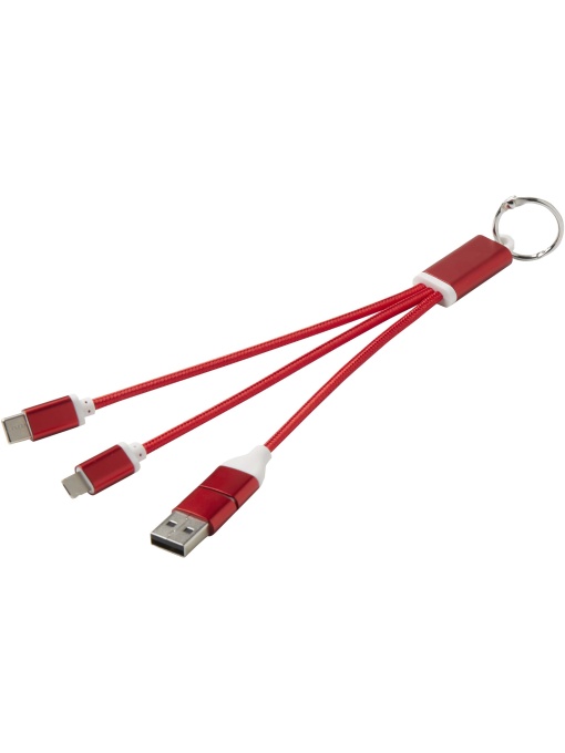 PF™ Metal cablu de încărcare 4-în-1 din aluminiu reciclat cu breloc