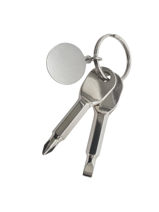 Royal™ FIX-IT metal keychain, silver