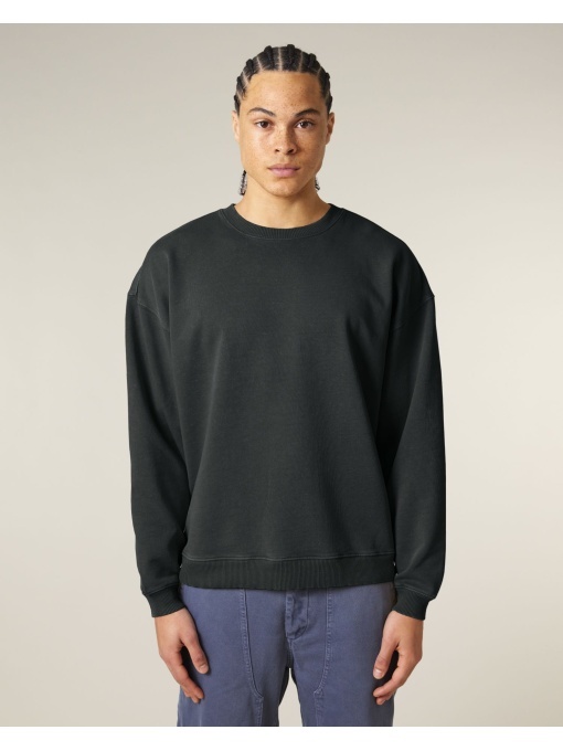ST/™ Radder 2.0 Vintage - Bluza oversized unisex vopsită în masă cu guler rotund - Img 1