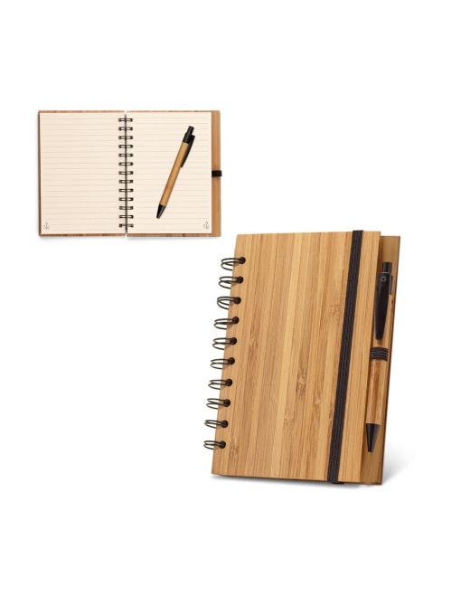 hi!™ DICKENS A5 Caiet A5 spiralat din bambus cu hârtie 100% reciclată - Img 1