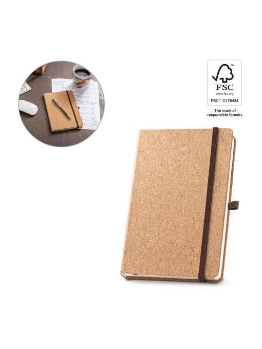 hi!™ HAWKINS A5 Caiet A5 din plută cu pagini simple din material certificat FSC™ și alte materiale controlate - Img 1