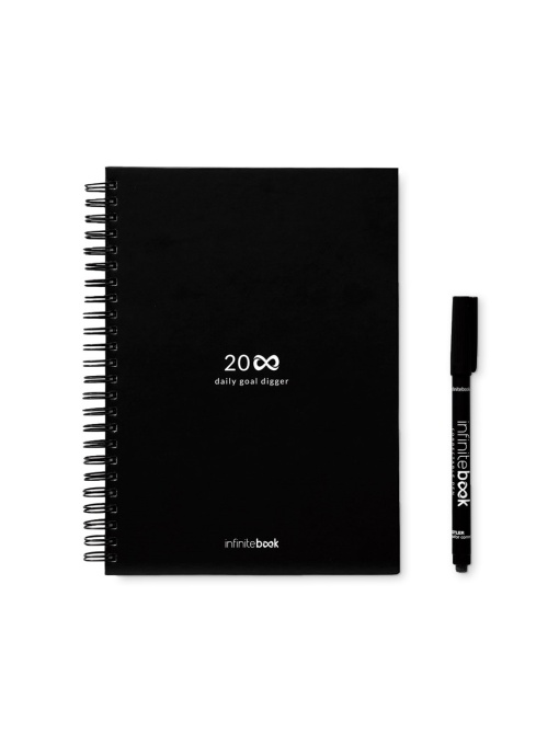 hi!™ STARTER KIT INFINITE PLANNER A5 Setul include un "Jurnal infinit", kit de curățare, marker și suport pentru marker