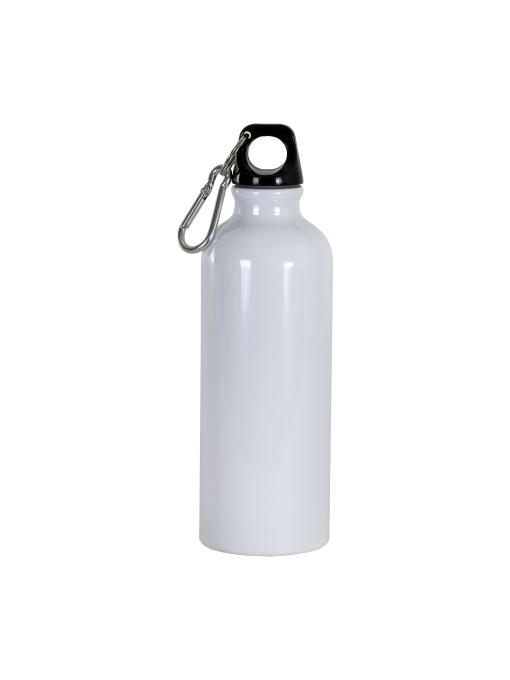 ON™ Aluminium water bottle (500 ml) with plastic lid and snap hook (22 cm tall)