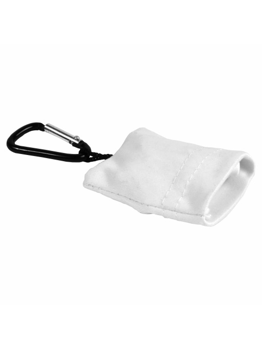 ON™ Snap hook keychain with foldable polyester microfibre screen/lens cleaning cloth