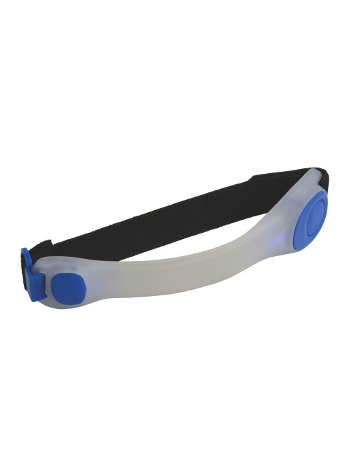 ON™ Lumină de siguranță din plastic cauciucat, LED albastru, curea cu velcro