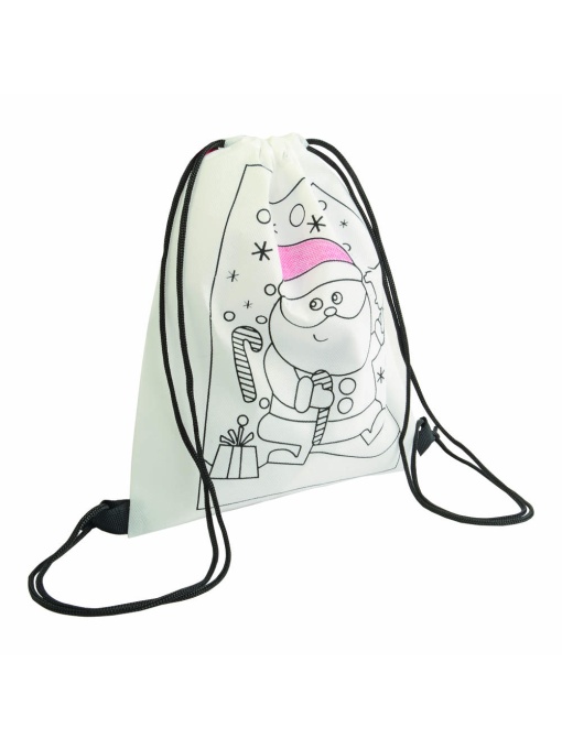 ON™ Non-woven mini drawstring bag with 5 wax (Christmas print)