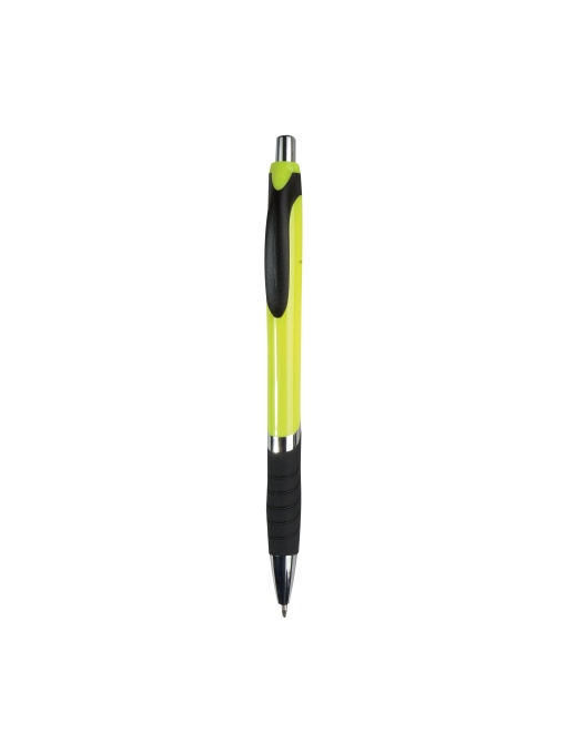 ON™ Plastic snap pen with coloured barrel, rubberised grip and chromed details
