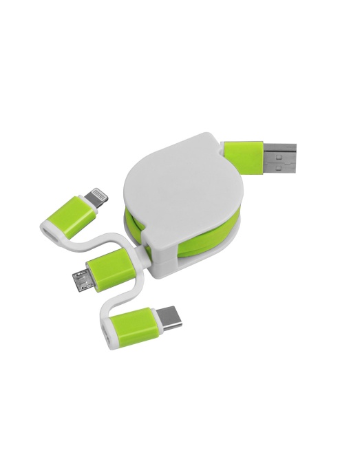 ON™ Retractable charging cable USB, Type-C, lightning and micro USB