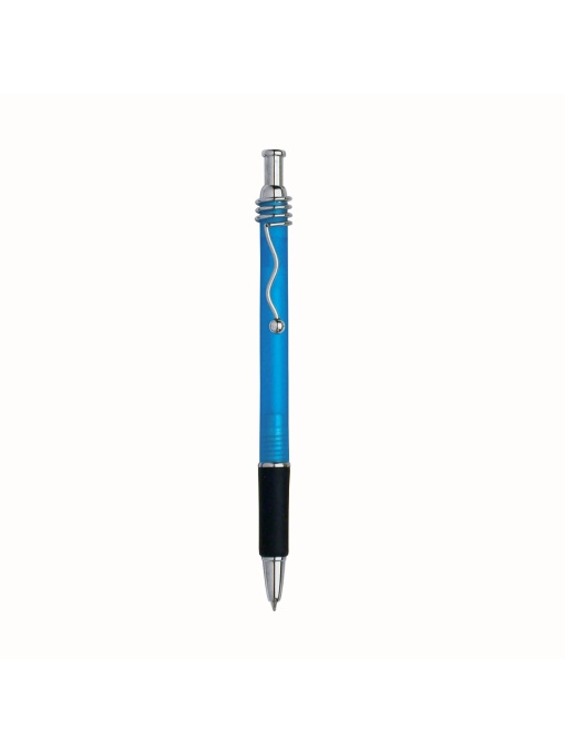 ON™ Snap pen with frosted barrel, metal wavy clip and rubberised grip