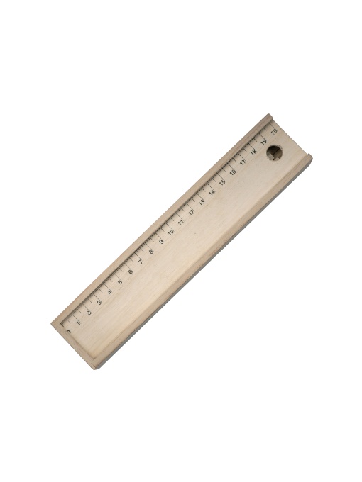 ON™ Wooden box containing 12 wooden colouring pencils with hexagonal cross-sections