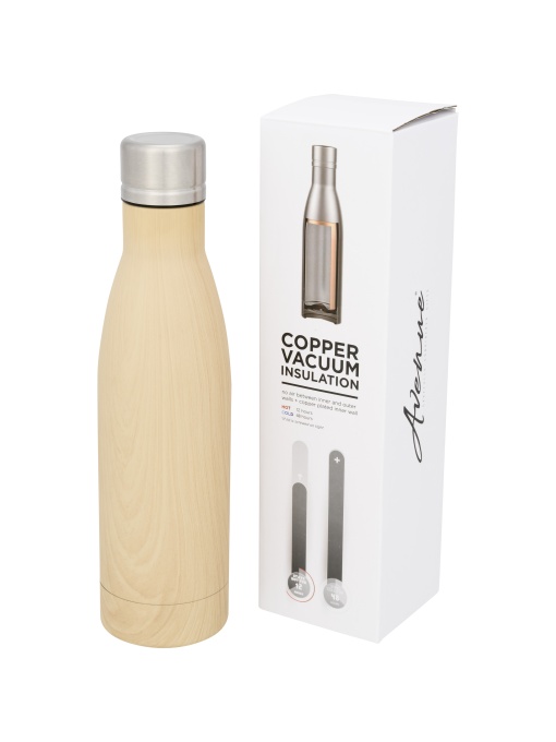 PF™ Vasa sticlă termoizolantă din cupru cu aspect lemn 500 ml