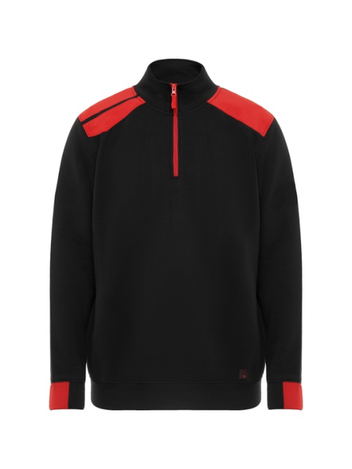 RO™ MAVERICK | Pulover half-zip bicolor cu guler înalt | 50 % bumbac / 50 % poliester, fleece periat | 280 gsm