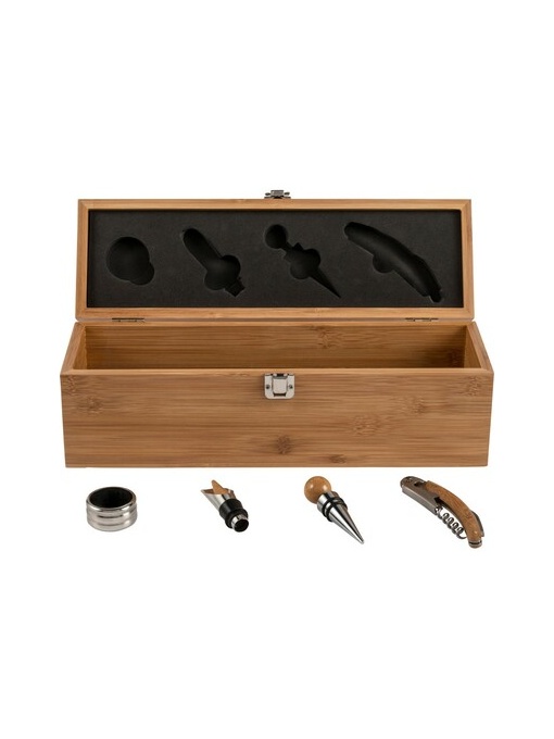 AX™ Bamboo wine set, 4 pcs, wine box