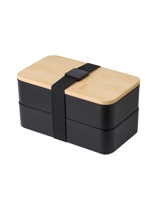 AX™ Cutii pentru prânz 2 în 1, 2x400 ml, capac din bambus, tacâmuri