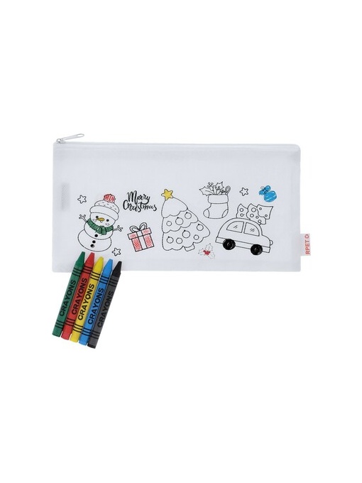 AX™ Pencil case for colouring, Christmas pattern, crayons