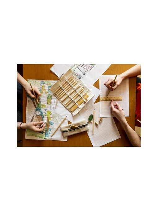 AX™ Set școlar, penar, 12 creioane, riglă, gumă de șters și ascuțitor | Kaleb