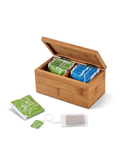 hi!™ BURDOCK Bamboo tea box with 2 compartments and magnetic closure