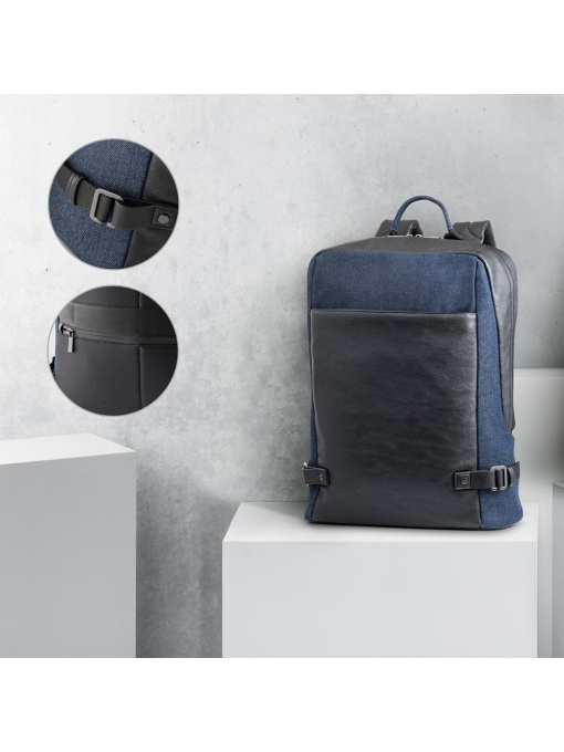 hi!™ DIVERGENT BACKPACK I Laptop backpack up to 15.6&#039;&#039; in denim and PU - Img 1