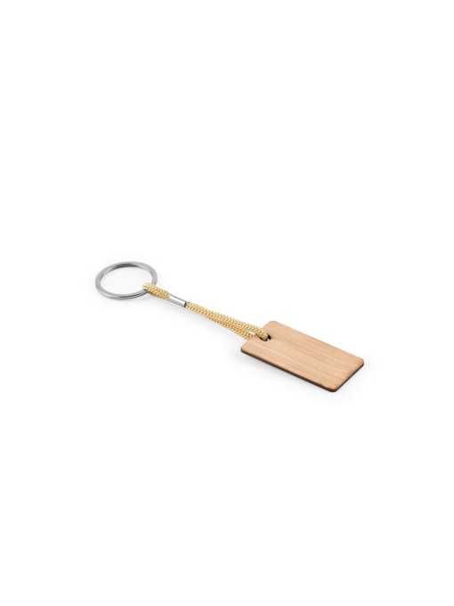 hi!™ HOPPS Rectangular Bamboo Keychain with PET Lanyard